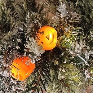 Vintage Halloween string Light Bulb Covers Jack o Lantern Orange Pumpkin